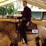 Schumi kurz vor seinem Auftritt beim hauseigenen Reining-Turnier. Dreharbeiten auf seiner Ranch. Givrins/Schweiz, Juli 2013