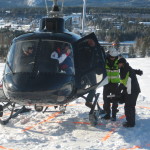 Olli Behrens, Dreharbeiten aus dem Heli. Flug über den Monsterbakken (Skiflugschanze) von Vickersund/Norwegen. Januar 2011